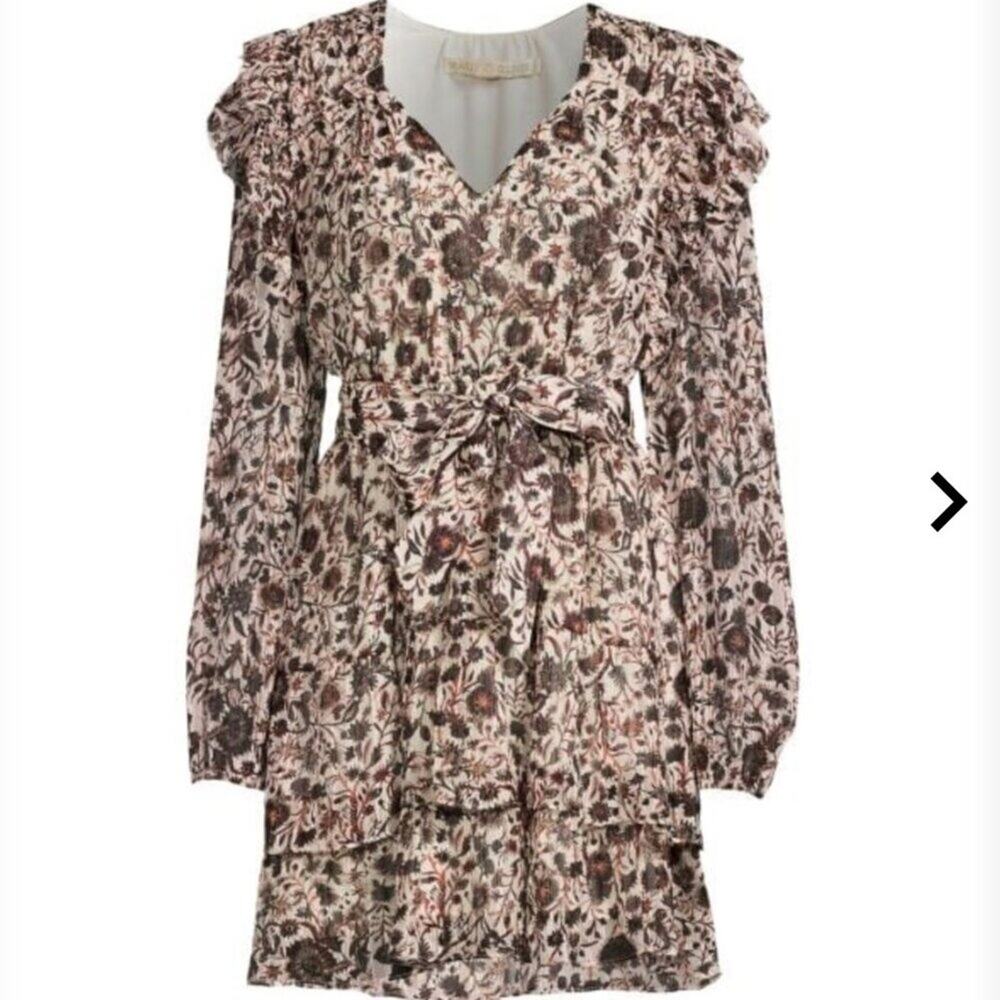 Marie Oliver Lawson Mini Dress S Ruffle Fairycore Floral Spring Vacation